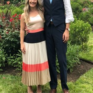 Banana Republic Size 0 Multicolor Midi Striped Dress, EUC